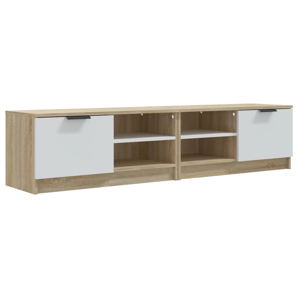 Meuble TV 80x35x36,5 cm en bois travaillé