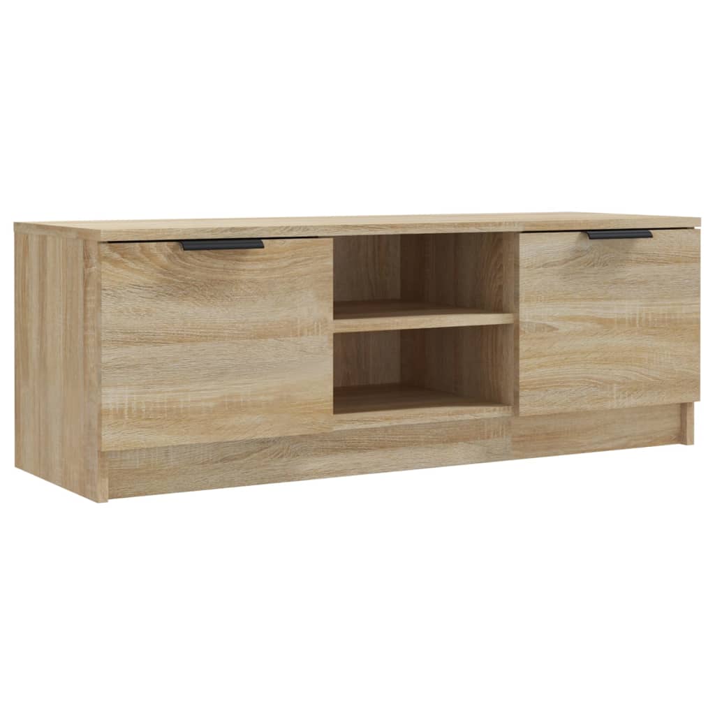 Tv-meubel 102x35x36,5 cm bewerkt hout eikenkleurig