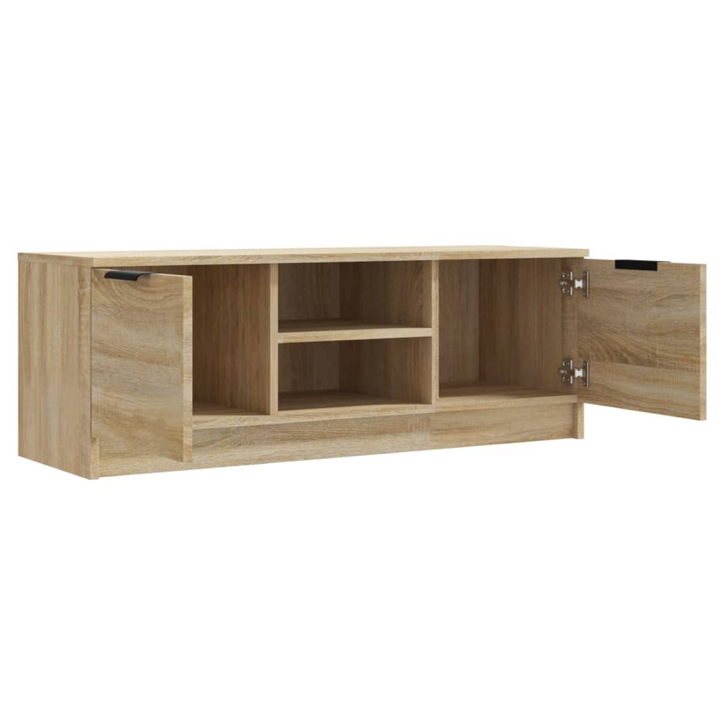 Tv-meubel 102x35x36,5 cm bewerkt hout eikenkleurig