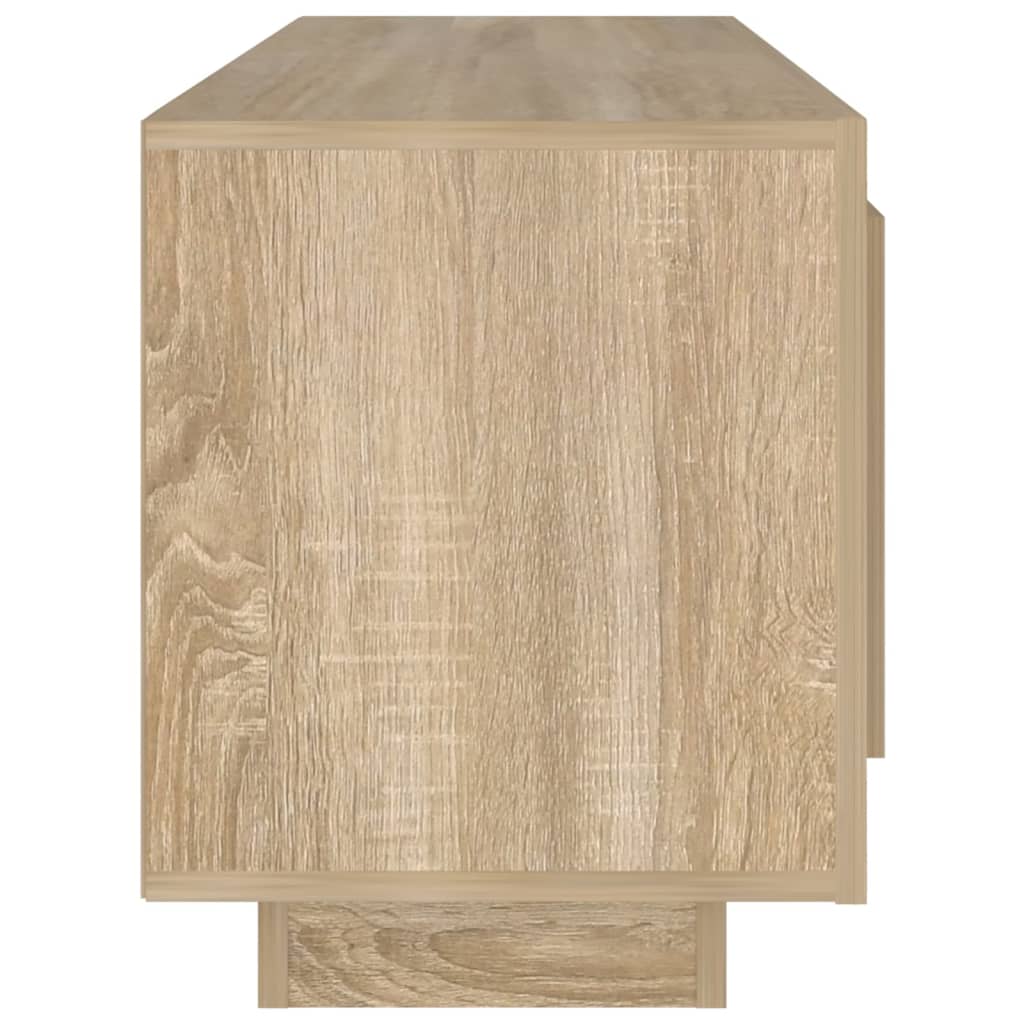 Meuble TV 102x35x45 cm ouvré en bois couleur chêne