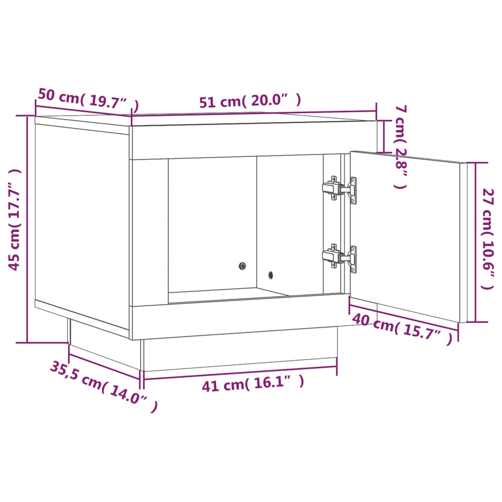 Table basse 51x50x45 cm en bois travaillé