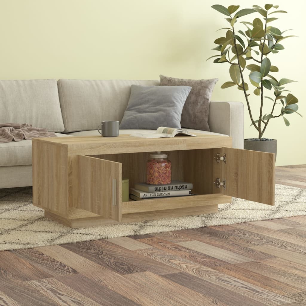 Table basse 102x50x45 cm en bois travaillé