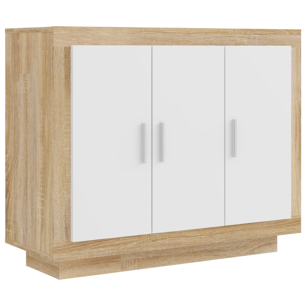 Dressoir 92x35x75 cm bewerkt hout eikenkleurig