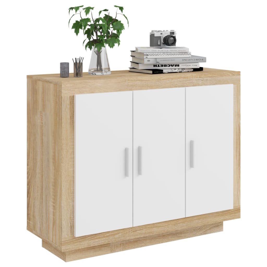 Dressoir 92x35x75 cm bewerkt hout eikenkleurig