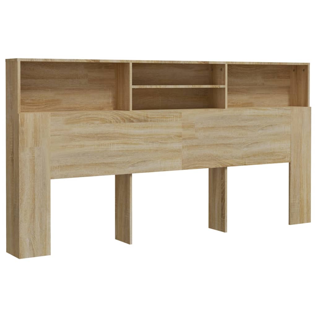 Hoofdbordkast 200x19x103,5 cm bewerkt hout oud houtkleurig