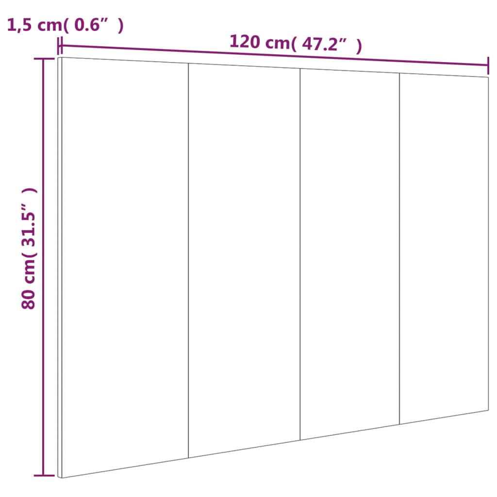 Hoofdbord 120x1,5x80 cm bewerkt hout eikenkleurig