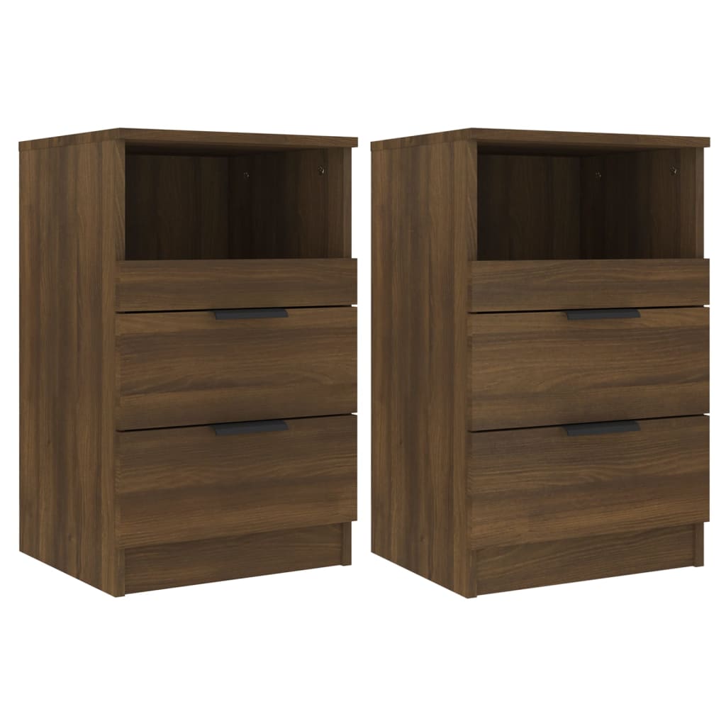 Tables de chevet 2 pcs en bois travaillé