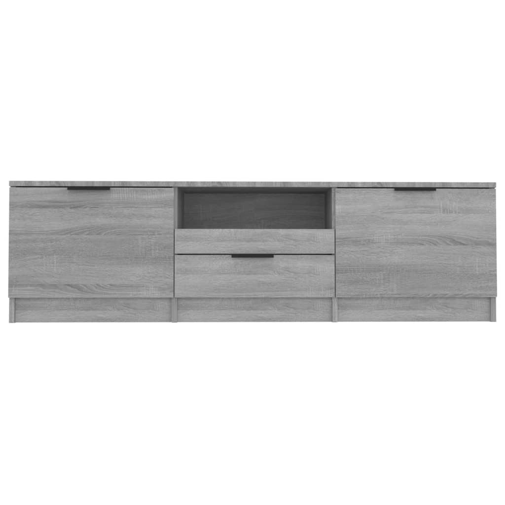 Meuble TV 140x35x40 cm ouvré en bois couleur chêne