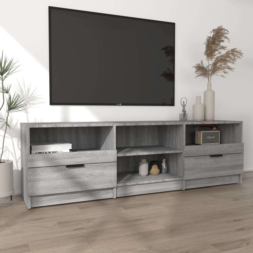 Meuble TV 150x33,5x45 cm ouvré en bois couleur chêne