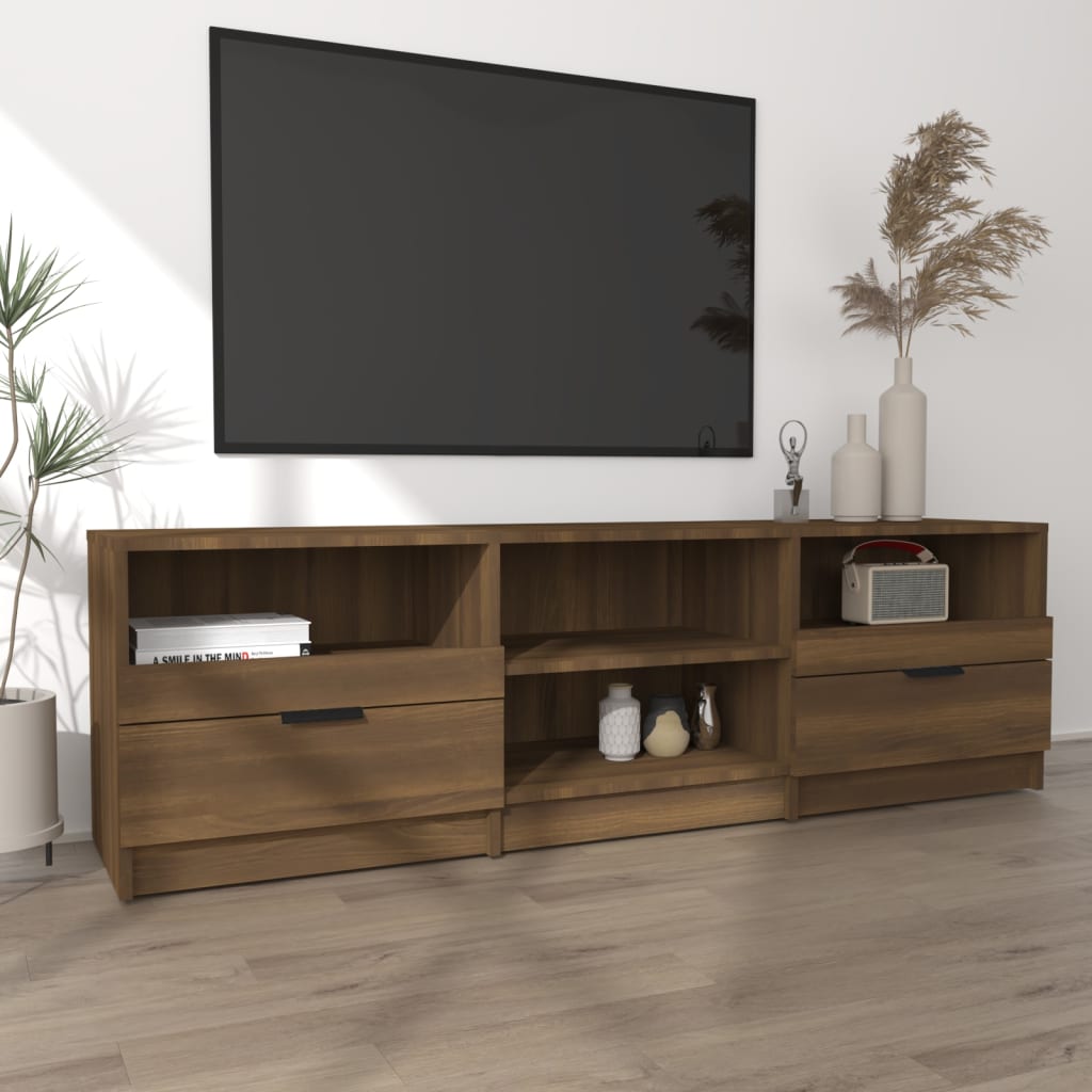 Meuble TV 150x33,5x45 cm ouvré en bois couleur chêne