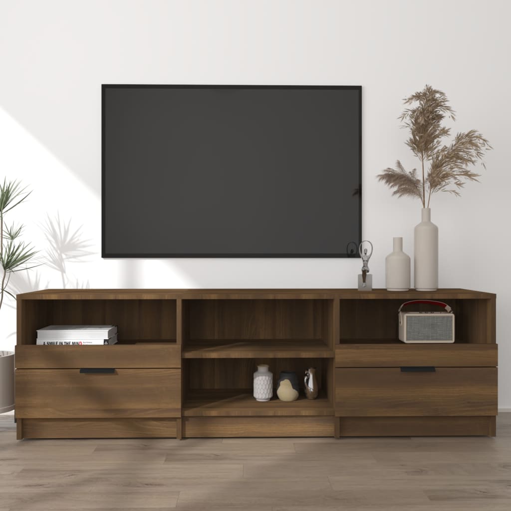 Meuble TV 150x33,5x45 cm ouvré en bois couleur chêne