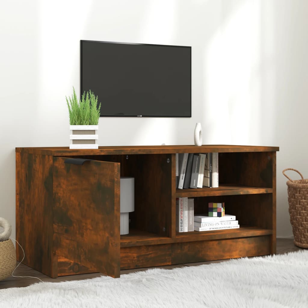 Meuble TV 80x35x36,5 cm en bois travaillé