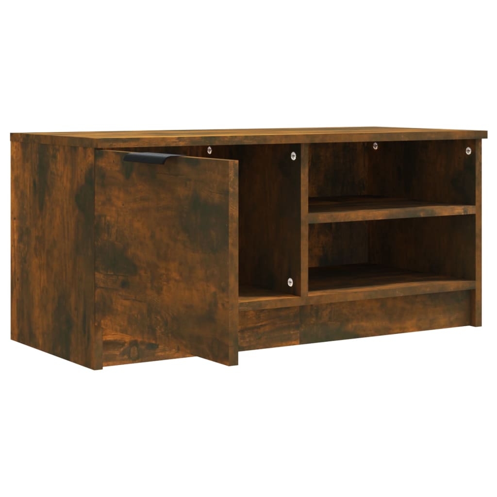 Meuble TV 80x35x36,5 cm en bois travaillé