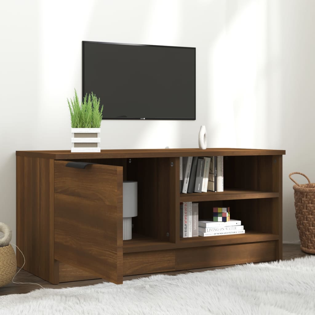 Meuble TV 80x35x36,5 cm en bois travaillé