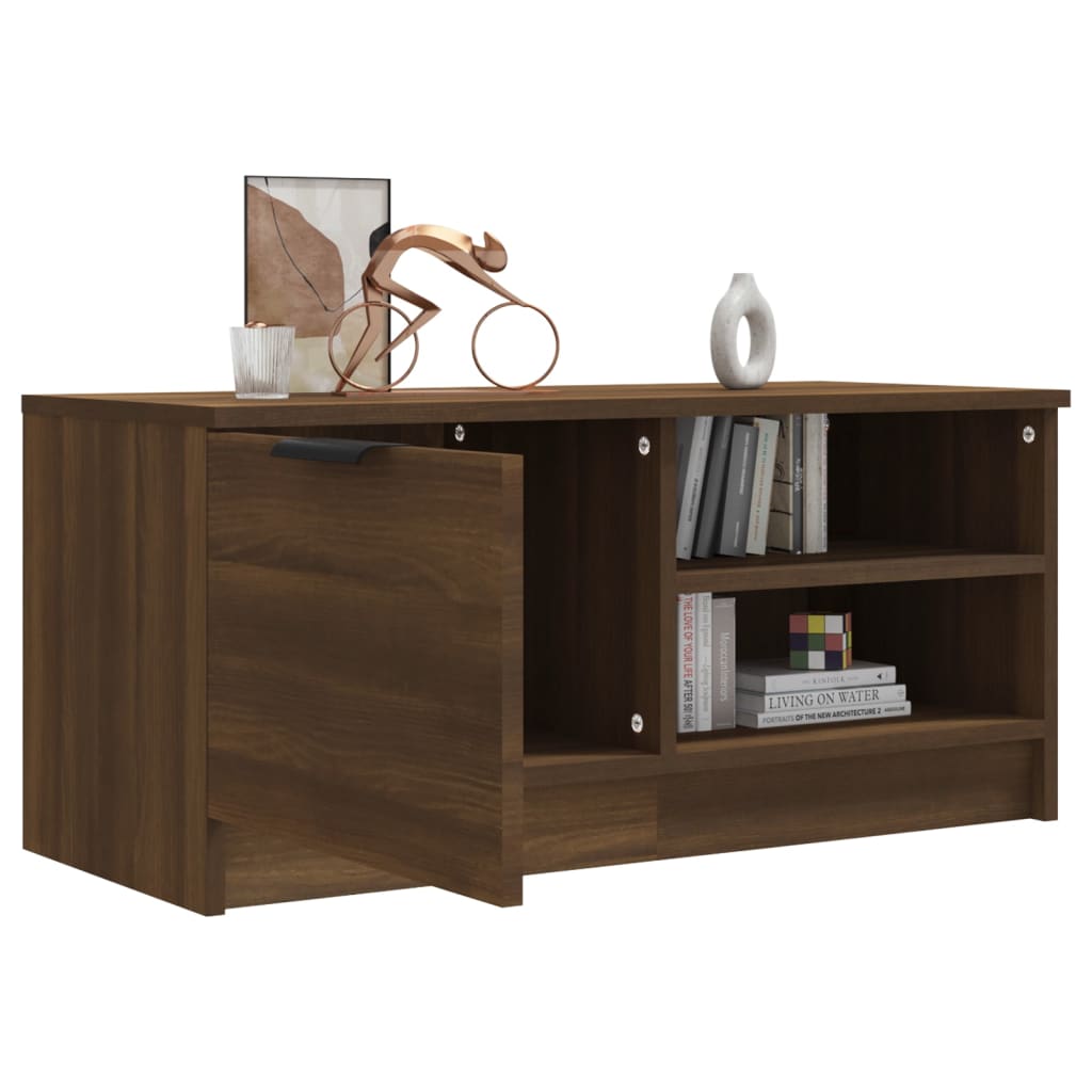 Meuble TV 80x35x36,5 cm en bois travaillé