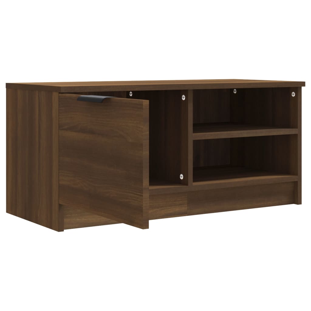 Meuble TV 80x35x36,5 cm en bois travaillé