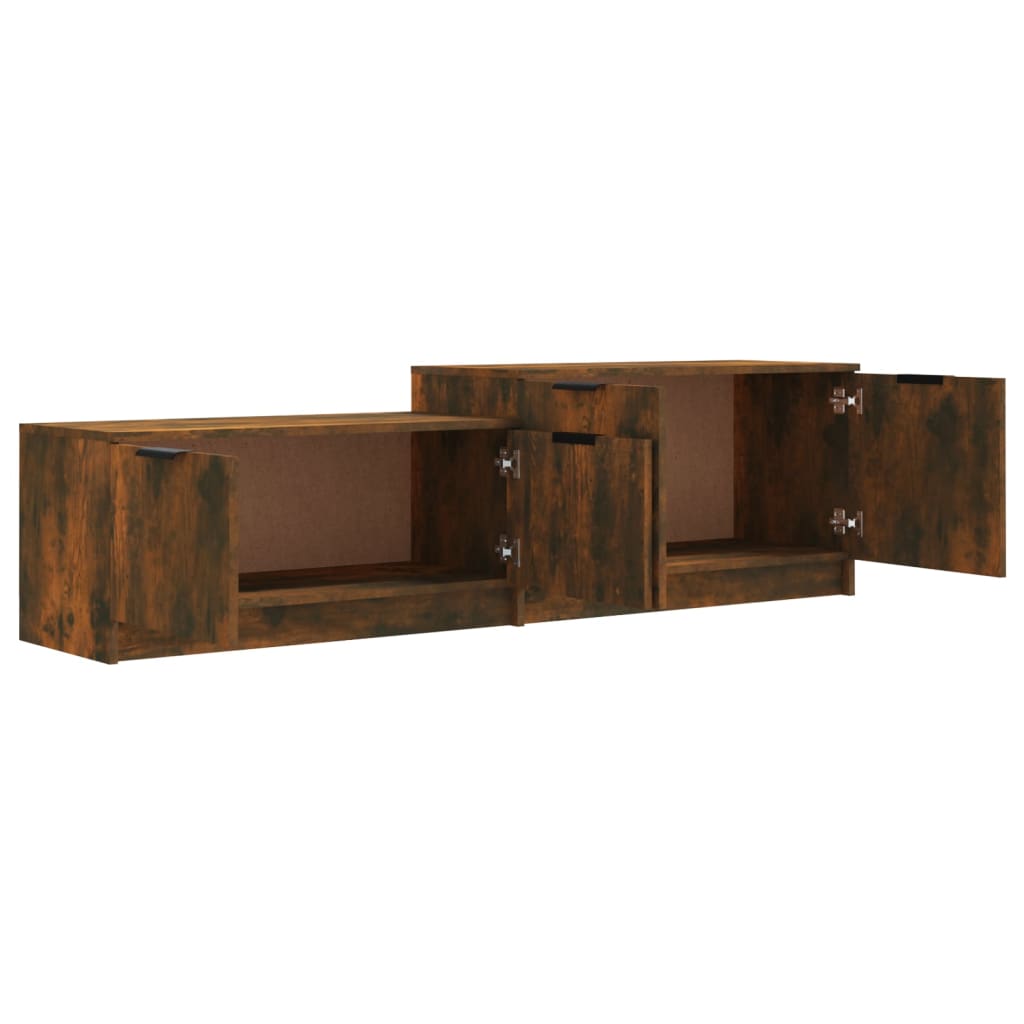 Meuble TV 158,5x36x45 cm finition bois couleur chêne marron