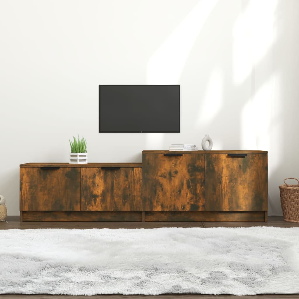 Meuble TV 158,5x36x45 cm finition bois couleur chêne marron