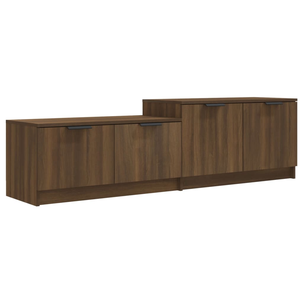 Meuble TV 158,5x36x45 cm finition bois couleur chêne marron