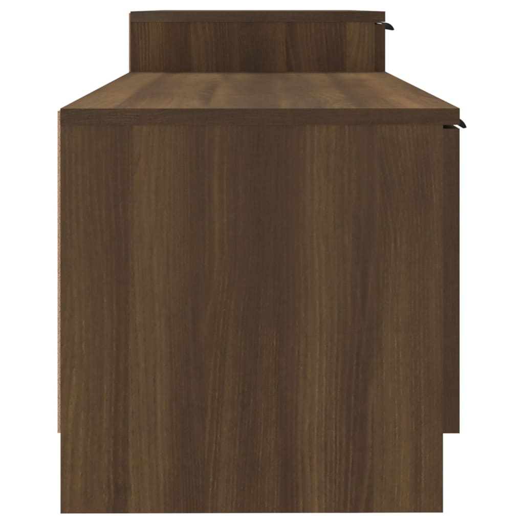 Meuble TV 158,5x36x45 cm finition bois couleur chêne marron