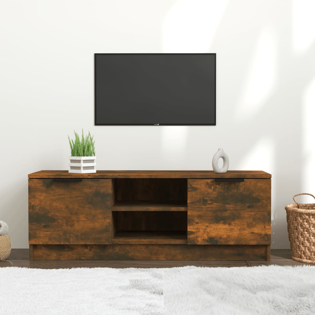 Tv-meubel 102x35x36,5 cm bewerkt hout eikenkleurig