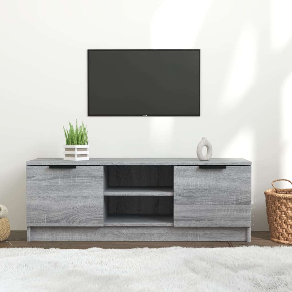 Tv-meubel 102x35x36,5 cm bewerkt hout eikenkleurig