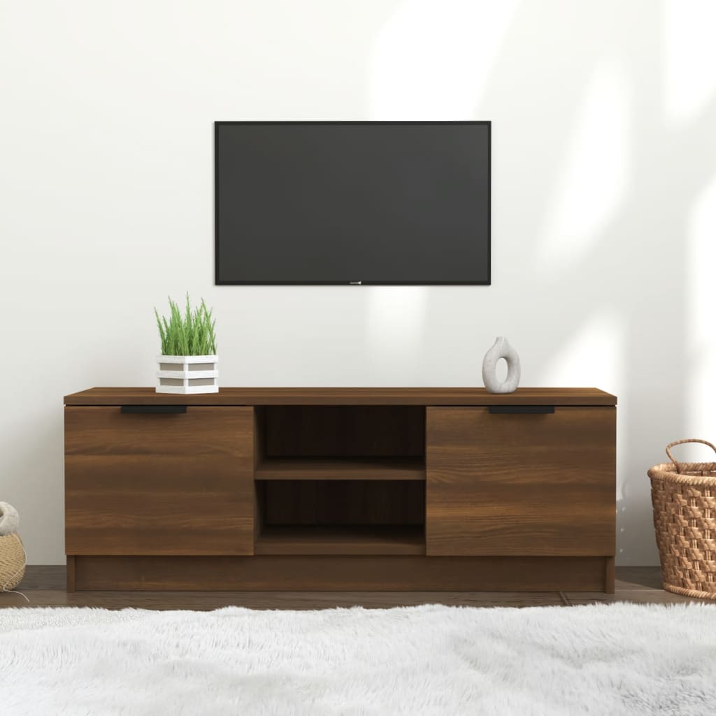 Tv-meubel 102x35x36,5 cm bewerkt hout eikenkleurig