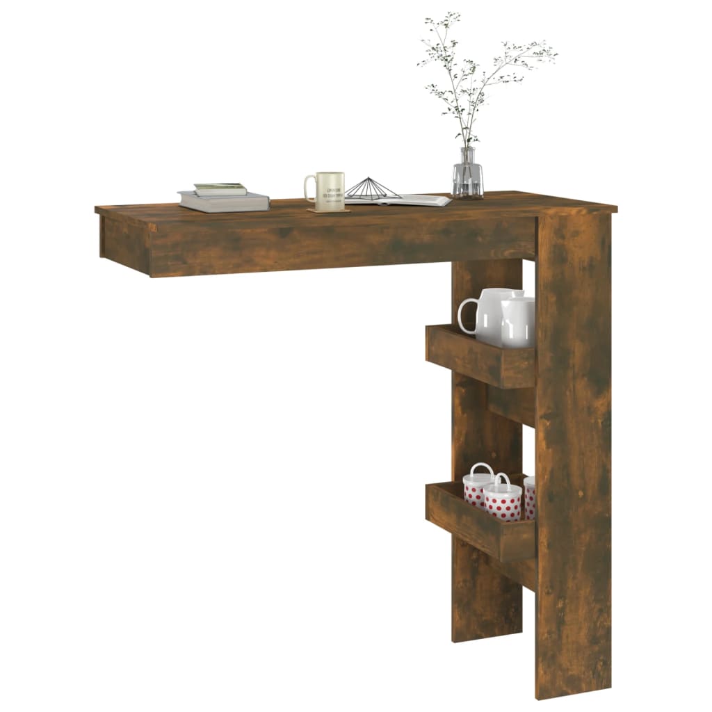 Table de bar murale 102x45x103,5 cm bois fini