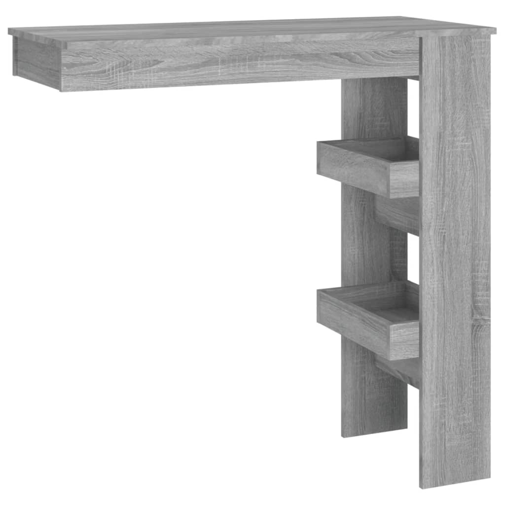 Table de bar murale 102x45x103,5 cm bois fini