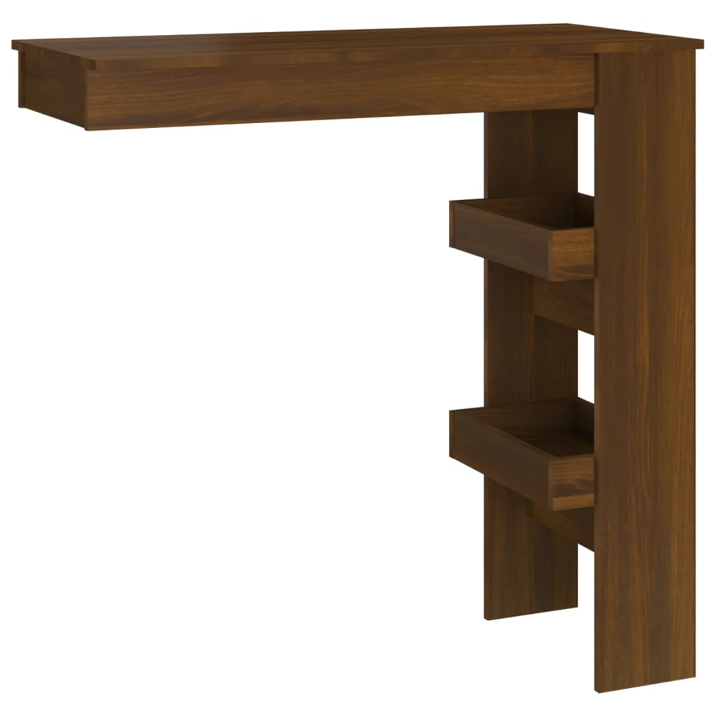 Table de bar murale 102x45x103,5 cm bois fini