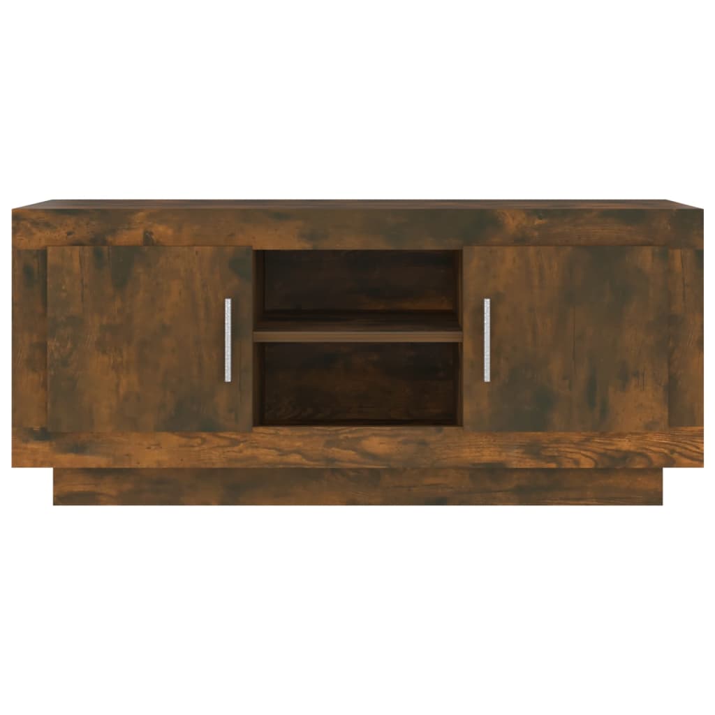 Meuble TV 102x35x45 cm ouvré en bois couleur chêne