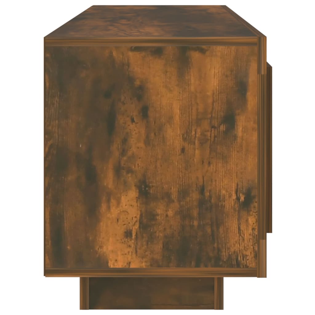 Meuble TV 102x35x45 cm ouvré en bois couleur chêne