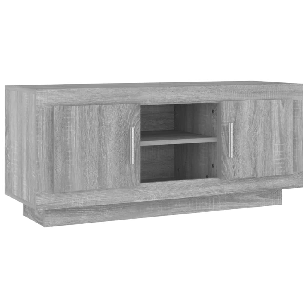 Meuble TV 102x35x45 cm ouvré en bois couleur chêne