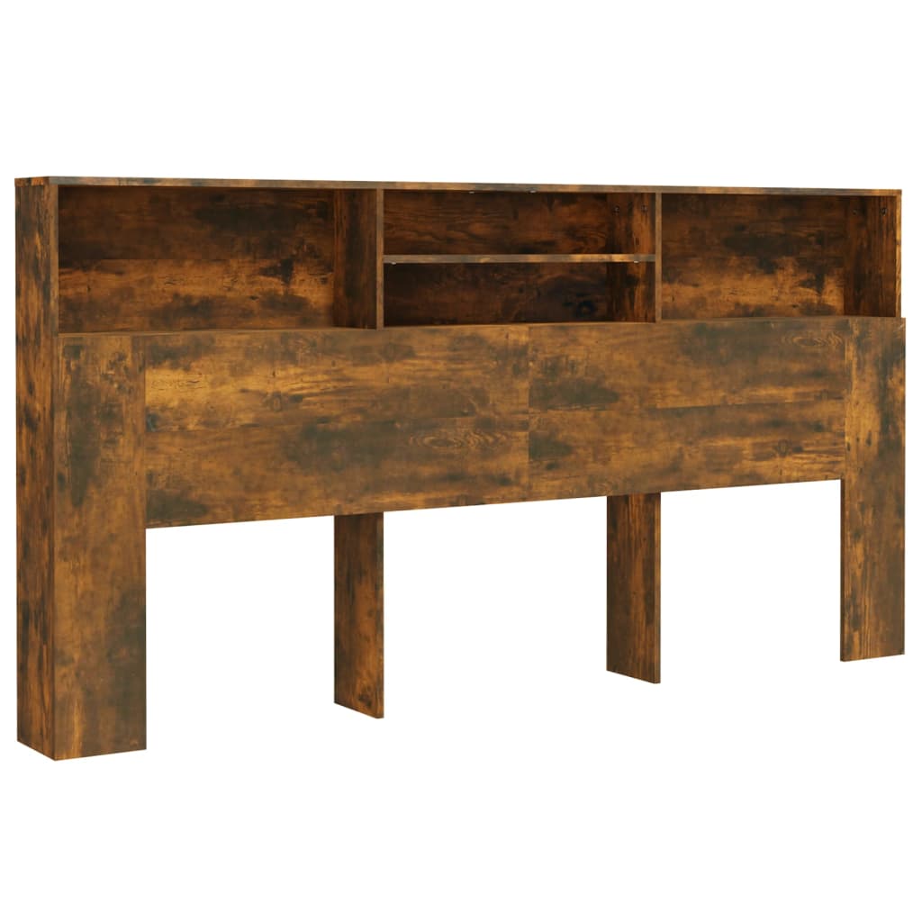 Hoofdbordkast 200x19x103,5 cm bewerkt hout oud houtkleurig