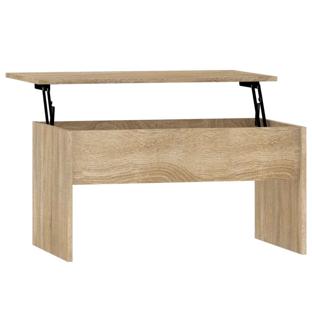 Table basse 80x50,5x41,5 cm en bois travaillé