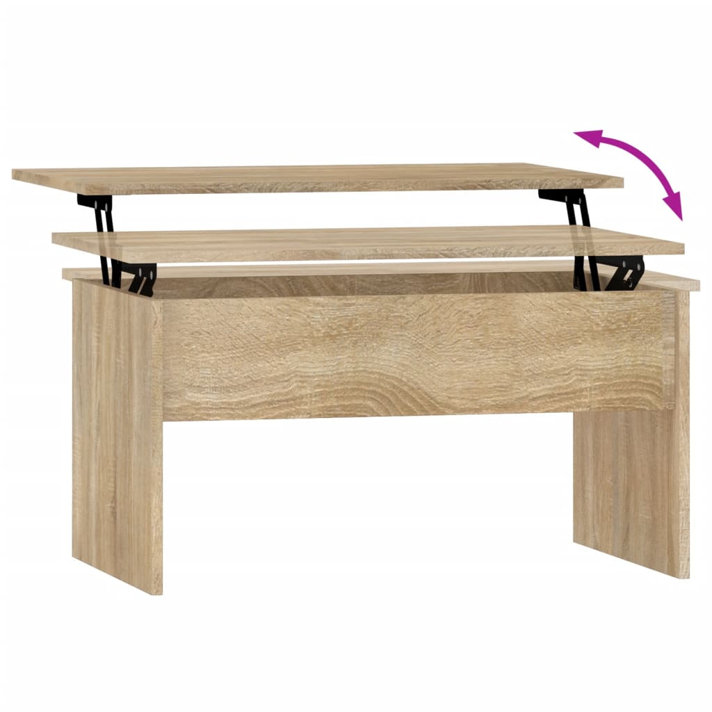 Table basse 80x50,5x41,5 cm en bois travaillé