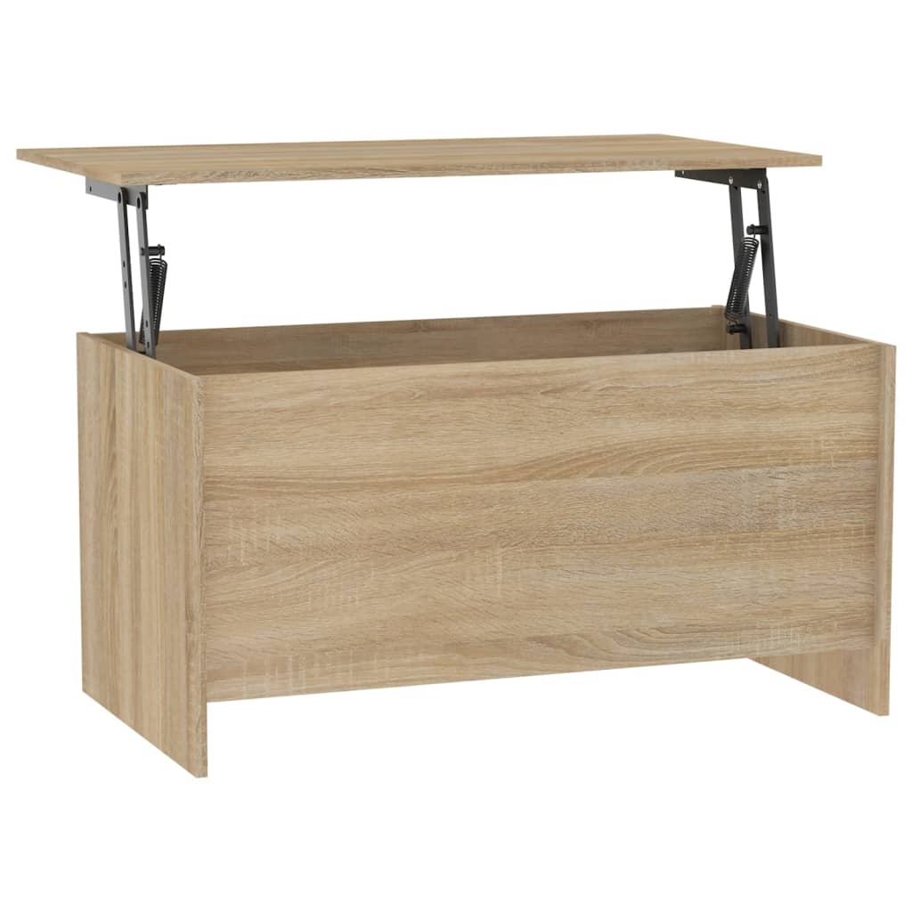 Table basse 102x55,5x52,5 cm en bois travaillé