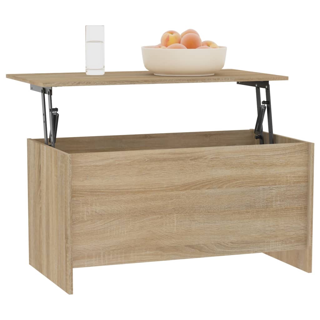 Table basse 102x55,5x52,5 cm en bois travaillé