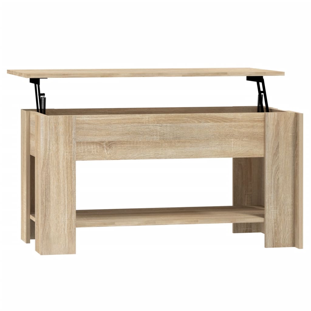 Salontafel 101x49x52 cm bewerkt hout eikenkleurig