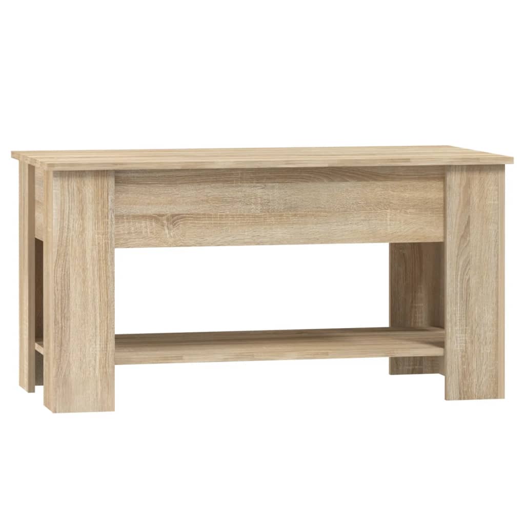 Salontafel 101x49x52 cm bewerkt hout eikenkleurig