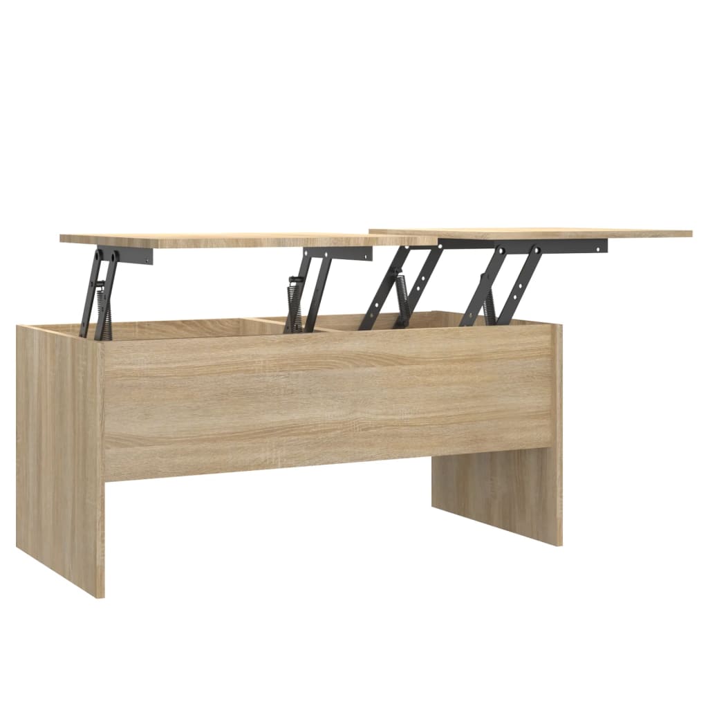 Table basse 102x50,5x46,5 cm en bois travaillé