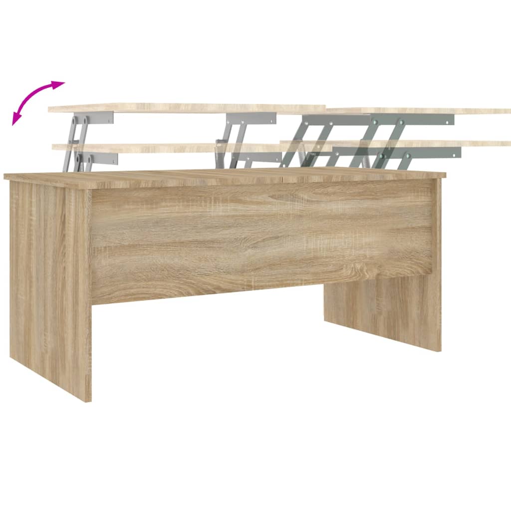 Table basse 102x50,5x46,5 cm en bois travaillé