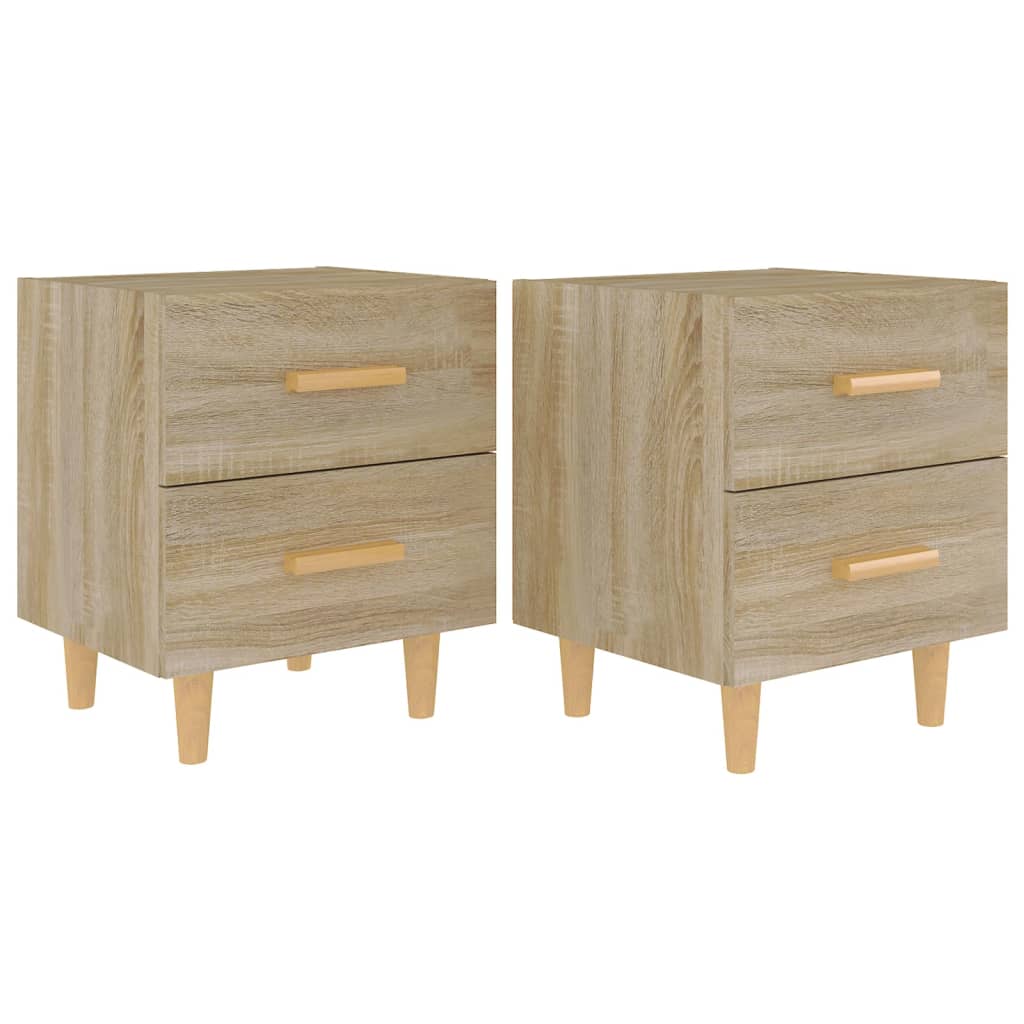 Tables de chevet 2 pcs 40x35x47,5 cm couleur chêne