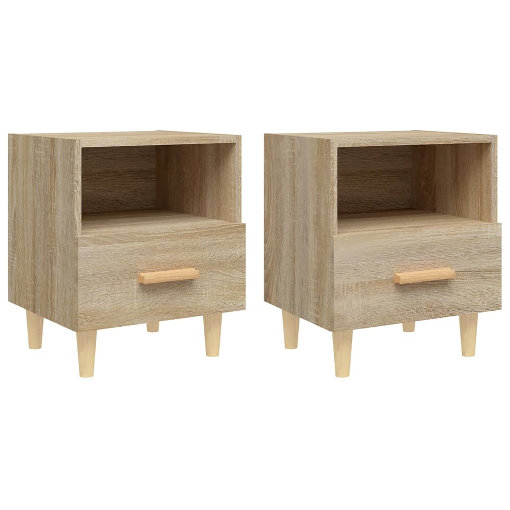 Tables de chevet 2 pcs 40x35x47 cm couleur chêne