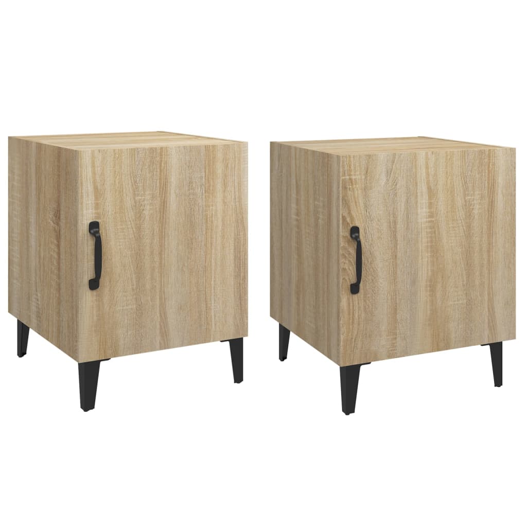 Tables de chevet 2 pcs en bois travaillé