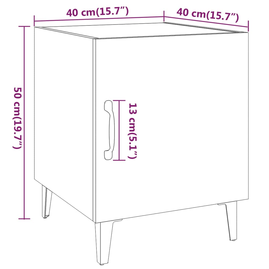 Tables de chevet 2 pcs en bois travaillé