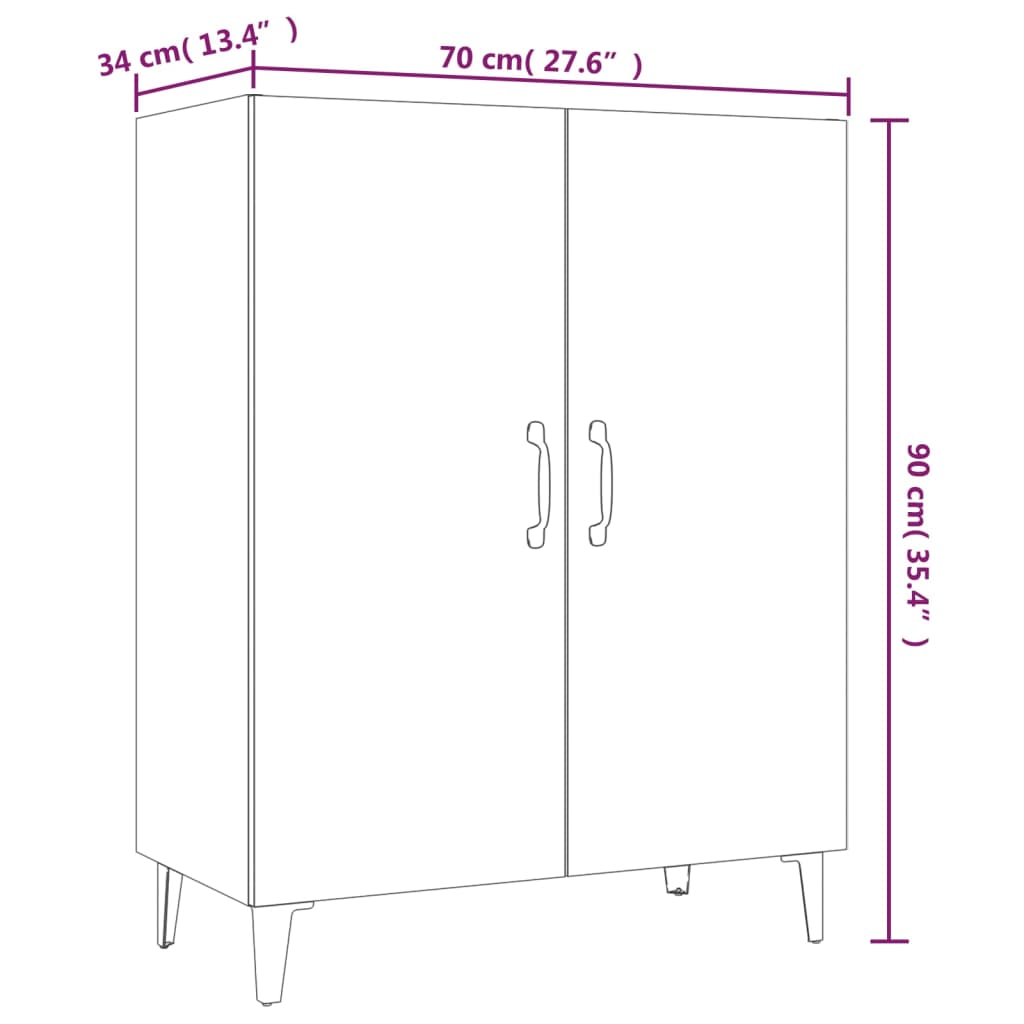 Buffet 70x34x90 cm en bois travaillé