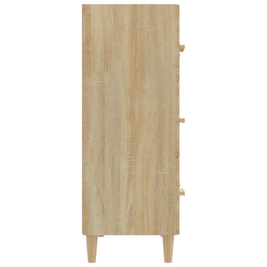 Dressoir 70x34x90 cm bewerkt hout eikenkleurig