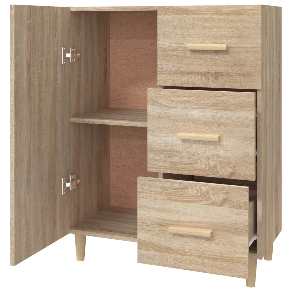 Dressoir 69,5x34x90 cm bewerkt hout eikenkleurig