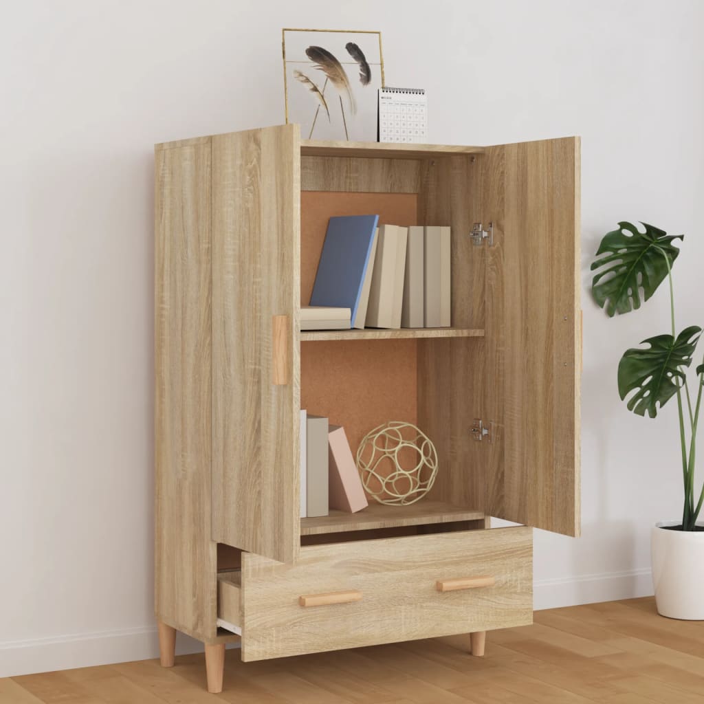 Meuble haut 70x31x115 cm en bois travaillé